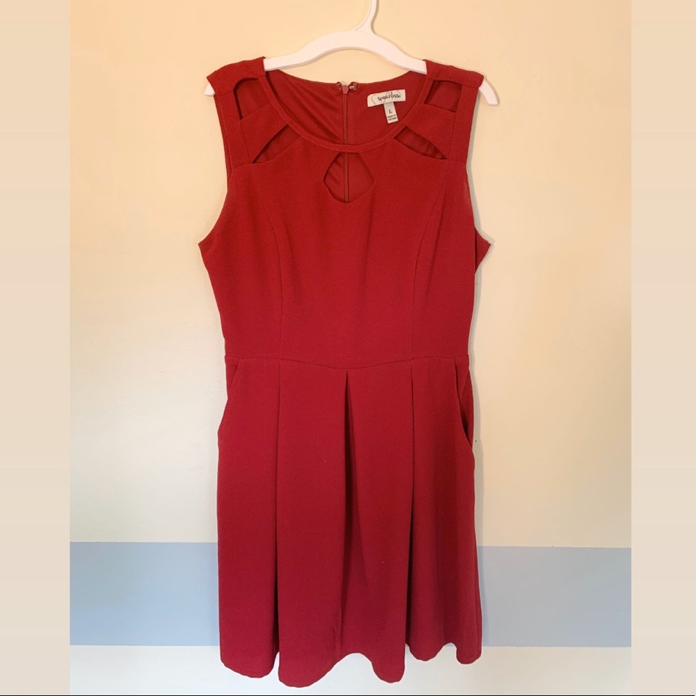 Francesca’s Red Dress w/ Cut Out Details